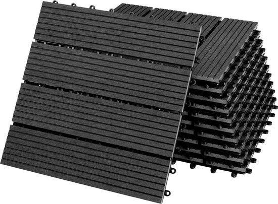WPC-Terrassenfliesen - Classic Insert System 30x30cm - Anthrazit