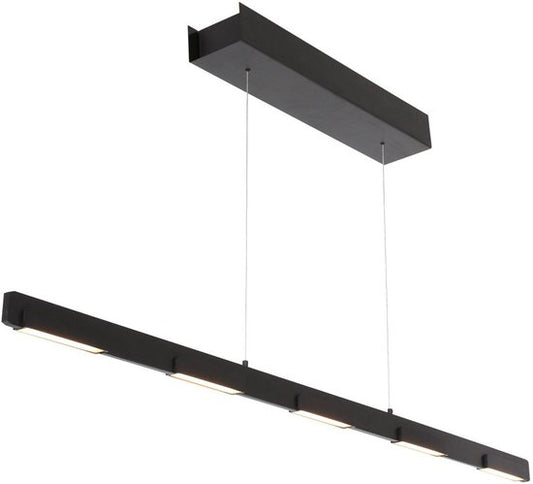 Hängeleuchte Bloc 3296ZW Schwarz, höhenverstellbar, aus Glas und Metall – Steinhauer, 120 cm, mit LED-Modul und Dimmfunktion