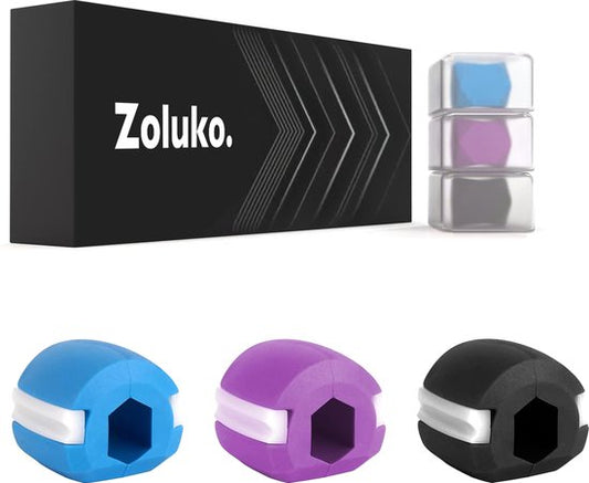 Zoluko Professional Jawline Trainer Set - Inkl. Kette und Aufbewahrungsboxen - 3 Stufen - Jaw Trainer Männer und Frauen - Jaw Trainer - Jawline Trainer - Jaw Trainer - Lower Chin Trainer - Lower Chin Slimming