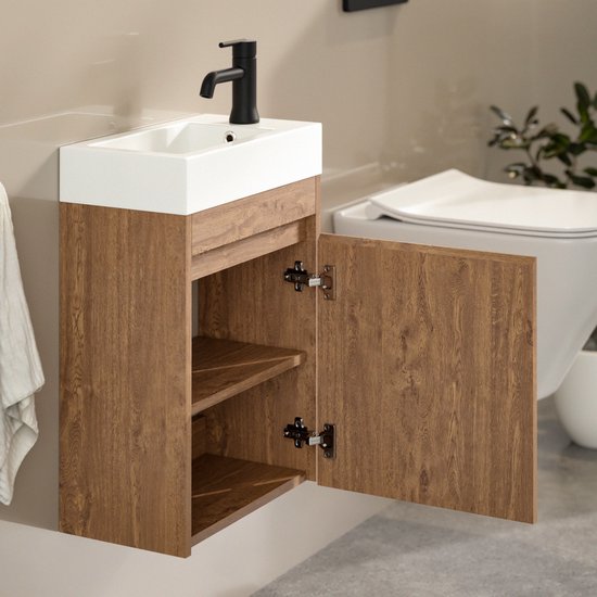 Mirlux Toilettenschrank Eiche Warm - Brunnenschrank - Toilettenmöbel - Toilettenschrank