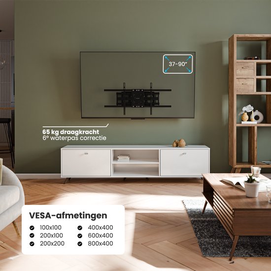 Auronic TV-Halterung - TV-Wandhalterung - drehbar und neigbar - 37 bis 90 Zoll - bis zu 65 KG - Schwarz