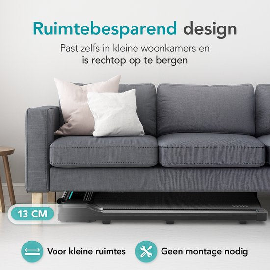 TibaGoods Laufband Zusammenklappbar - 1 bis 6 km/h - Laufband für Zuhause - Laufmatte - Heimtrainer - Steigungsfunktion 6% - Laufband - Laufband - Sport - Laufen - Für unter den Schreibtisch