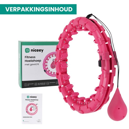 Niceey - Fitness Hula Hoop Reifen - mit Gewicht - Pink
