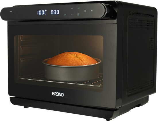 BREND Freistehender XXL Airfryer-Dampfbackofen-Kombi - Digitalanzeige mit Touch - Selbstreinigung - Timer - Rotisserie - Mit Zubehör - 24 Liter