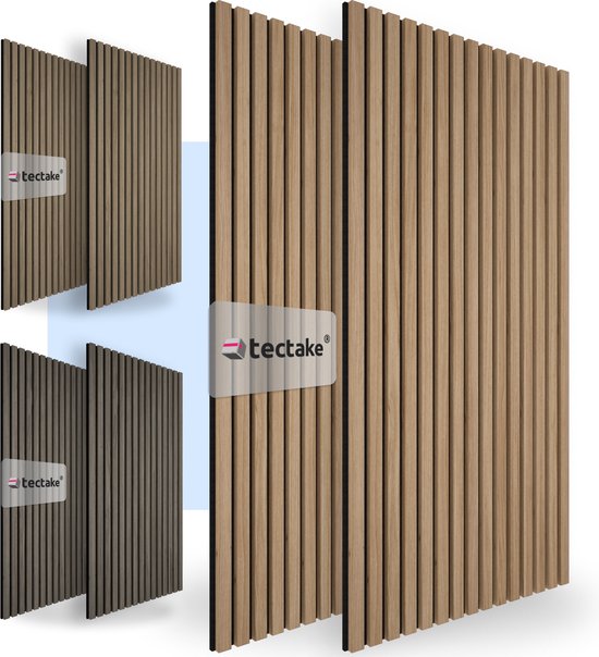 Tectake Akustikpaneele Sonic Wall - 2er-Set - Eiche hell - Schallabsorbierendes Paneel - 120x60x2,1cm pro Panel