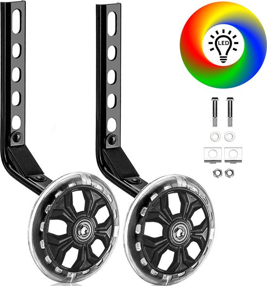 TIKKENS Stützräder Fahrrad – Für 12–20 Zoll – 110 mm – Mit LED
