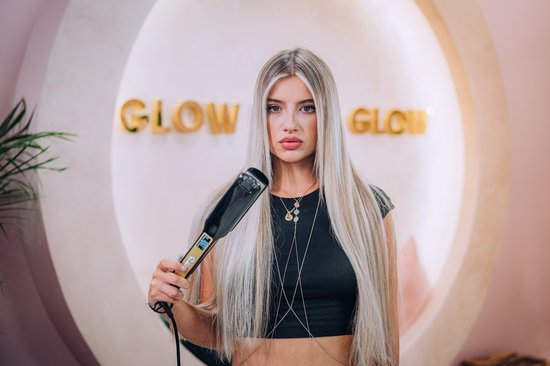 Sansbeauté® Professionelles Glätteisen - 2 in 1 - Lockenstab - Glätteisen - Haarglätter - Schnelles Aufwärmen - 80℃ bis 230℃ - Glätten & Locken - ION-Technologie - Klassisches Lila