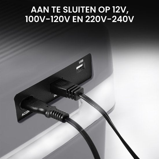 Outbee Coolbox - Kühlbox elektrisch 12v 230 volt - Kühlbox Auto - 21L - Geeignet für 1,5 Liter Flaschen - Grau