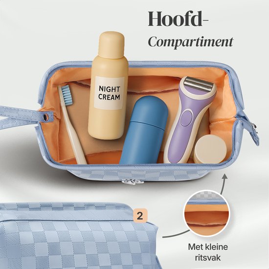 Skycases Travel Essentials - Kulturtasche und Make-up-Organizer - wasserdicht und kompakt - für Reisen und den täglichen Gebrauch geeignet - Unisex - hellblau