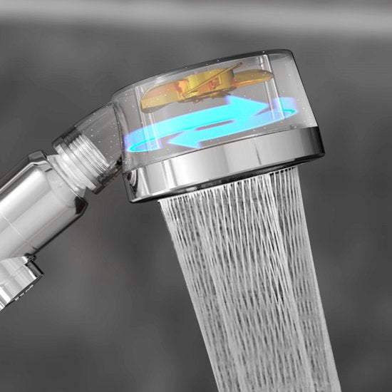 Aquadon EcoTornado – wassersparender & druckerhöhender Duschkopf – um 360° schwenkbare Handbrause – Duschkopf mit Antikalkfunktion – schützt Haut und Haare