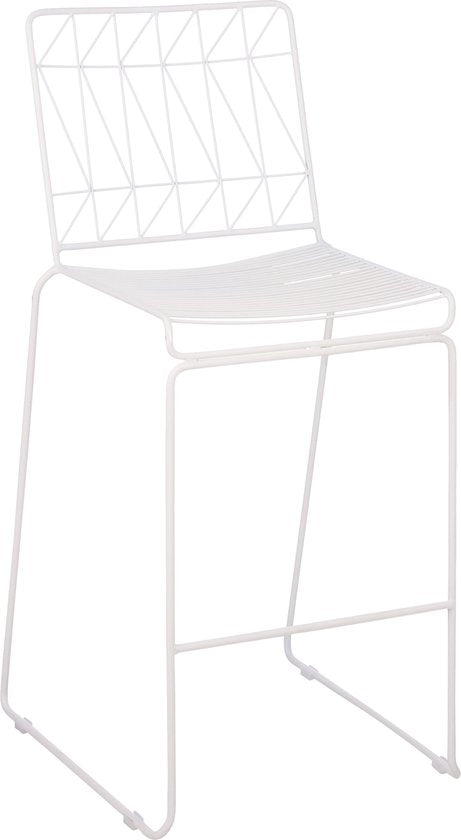 Mica Decorations Bueno Barhocker für draußen - L53 x B55 x H108 cm - Weiß