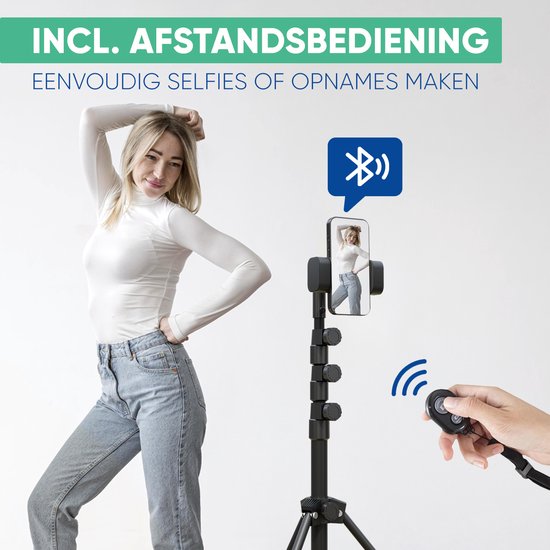 Serve Tablet Stand - Stativhalterung Stativ für Smartphone & Tablet - Inkl. Tragetasche & Bluetooth-Fernbedienung - iPad Tablet Halterung Rednerpult Aluminium - Schwarz