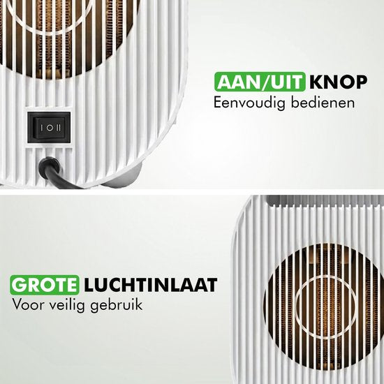 Travelhawk Electric Heater - Keramik-Heizung - 3 Stufen - 1200W Heizung - Elektrische Heizung mit LED-Anzeige - Rotierend - Schwarz