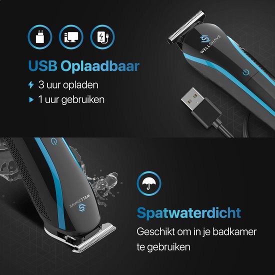 Wellshave 5 in 1 Barttrimmer Männer - Trimmer Bart und Körper - Bodytrimmer Männer - Bodygroomer Männer