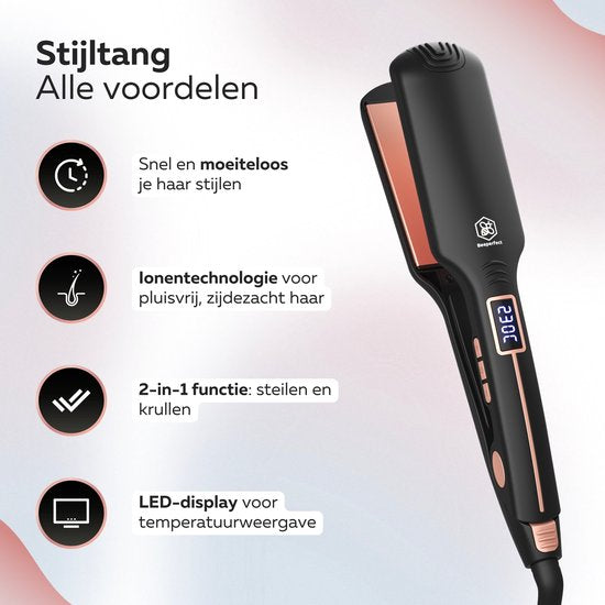 Beeperfect® Glätteisen Pro Straight - Glätten & Locken - Glätteisen - Haarglätter - 80℃ bis 230℃ - Inkl.
