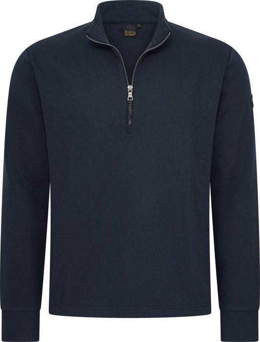 Mario Russo Pique Langarmshirt - Pullover Männer - Rollkragenpullover Männer - XXL - Navy