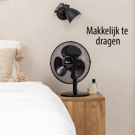 Tischventilator 30 cm - 3 Geschwindigkeiten - 85° Oszillation - Einstellbarer Luftstrom - Tristar VE-5725 - Schwarz