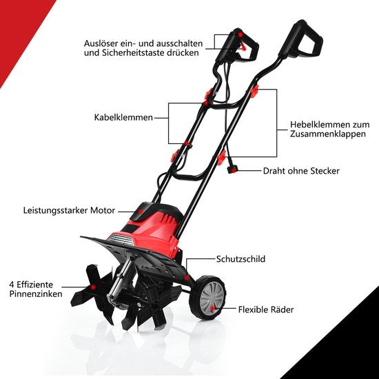 Coast Elektrische vloerfreesmachine en vouw elektrische vloer Hoffe vloerfrezen Machine rood en zwart