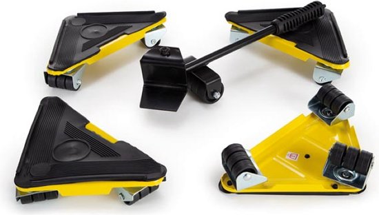 Toolland Möbeltransport-Set mit 4 Rollenecken und Hebel, Tragfähigkeit 100 kg