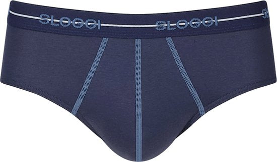 sloggi Start Midi 2er-Pack Slips - Männer - Baumwolle/Elastan - Reguläre Taille - Elastisches Band - Blau/Multi - Größe XL