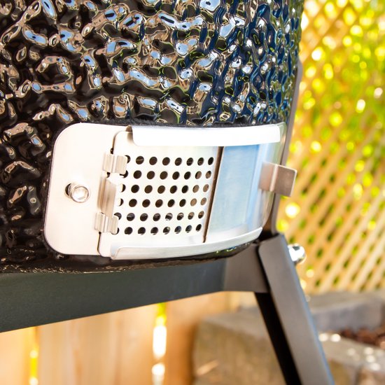 VONROC - BBQ - Kamado - 13" - Mit Schutzhaube, Tellereinleger & Sockel - Holzkohlegrill - Keramik