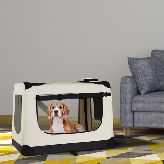 Klappbare Hundetransportbox / Sitzbank Lassie S - Beige - 34 x 50 x 36 cm