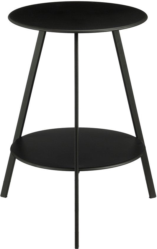 Mica Decorations Seattle Beistelltisch, rund, für den Außenbereich – Couchtisch – Salontisch für den Außenbereich – Auch als Pflanzentisch oder Pflanzenständer geeignet – Metall – 58 x 46 cm – Schwarz