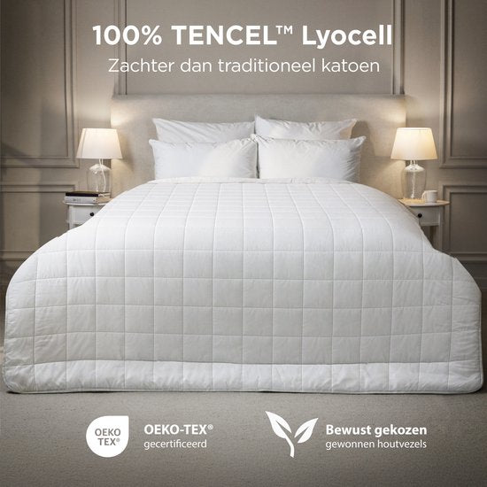 CozySense® Weighted Blanket 8kg - 100% Tencel - Weighted Blanket - Schwergewichtige Decke mit Temperaturregulierung und atmungsaktivem Komfort - GLASS-Flow® Druckverteilung - 1-Person - Weiß