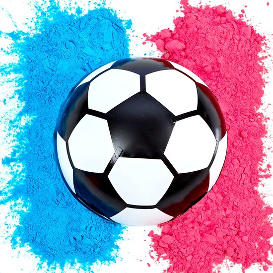 Partizzle Gender Reveal Football - Mit rosa & blauem Puder - Baby Shower Dekorationen - Junge oder Mädchen Party - Alternative Rauchbombe & Rauchpistole - Plastik