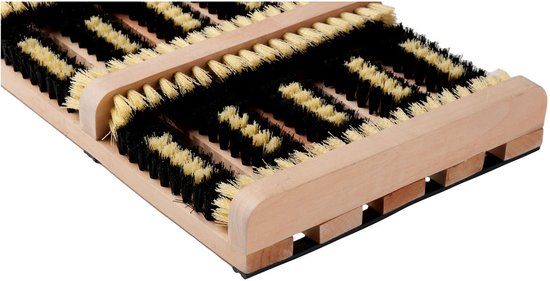 Fußbürste mit Bürsten - für Stiefel und Schuhe - Holz - Anti-Rutsch
