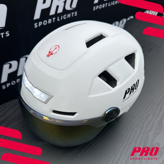 Speed Pedelec Helm mit Visier & Ohrenschützer Fahrradhelm Erwachsene - Weiß - Medium - NTA8776