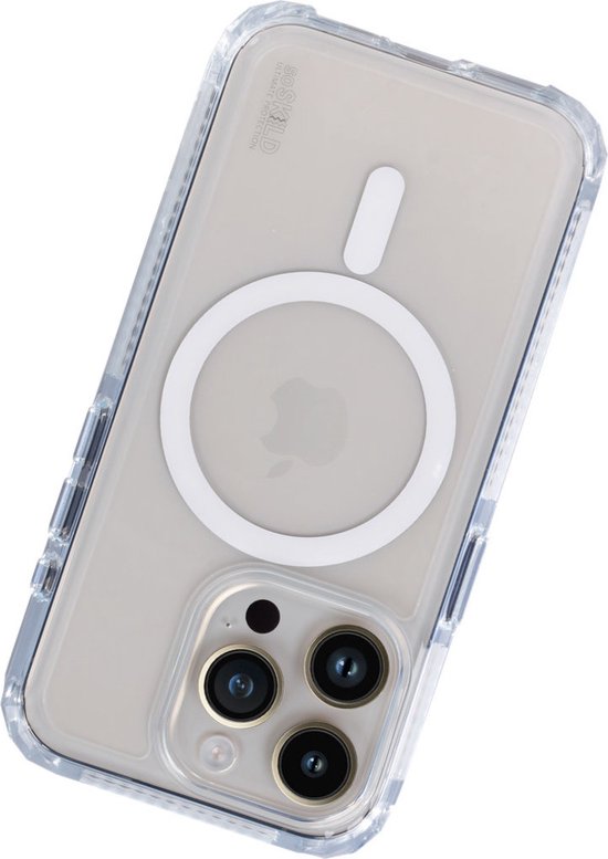 SoSkild Case iPhone 15 Pro MagSafe - Defend Heavy Impact Case - Transparent Magnetic Magsafe Case - Transparent