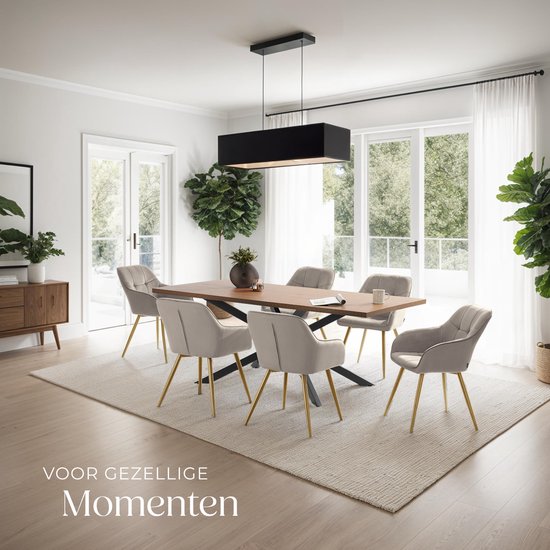 tectake Velvet Chair - Esszimmerstuhl mit gestepptem Samtstoff, moderne Küchenstühle, bequemer Sessel für Wohnzimmer, Esszimmer, Lounge - taupe / gold