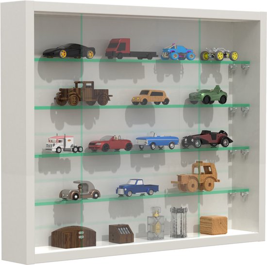 Vitrine stehend Hängevitrine - Glasböden 50 cm breit x 4,5 tief - Schiebetüren