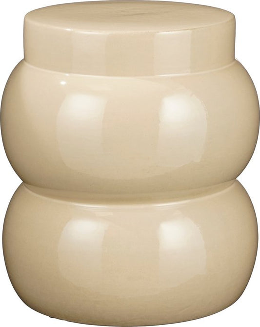 Mica Decorations Vendi Beistelltisch - H40 x Ø35 cm - Keramik - Creme