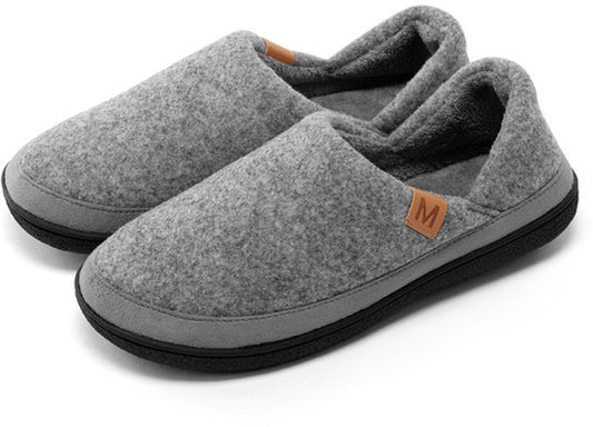 Milanoro Bequeme Warme Herren Hausschuhe - Flip Heel - Grau - Größe 41-42