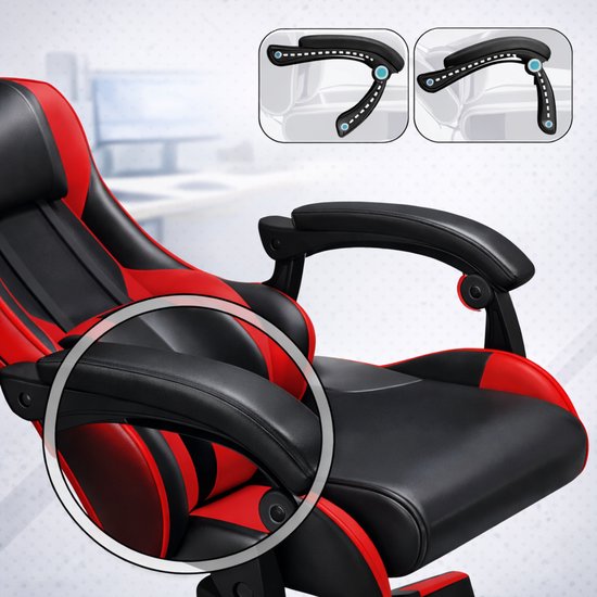 Bayt Gaming Stuhl - Gaming Stuhl - Komfort Gamer Stuhl - Schwarz und rot