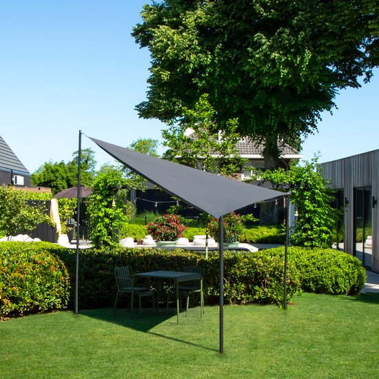 VONROC Premium Schattentuch - Dreieck - ∆ 360 cm - Wasserabweisend - Grau - Inkl. Aufbewahrungsbeutel und Befestigungsschnur