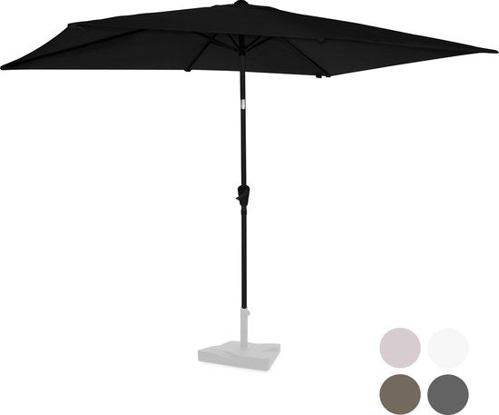 VONROC Premium Sonnenschirm Rapallo 200x300cm - Langlebiger Sonnenschirm - Neigbar - UV-beständiges Tuch - Anthrazit/Schwarz - Inkl.