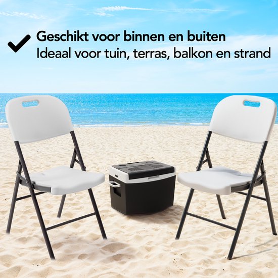 Brixy Klappstühle - 4er-Set - Klappstuhl-Set - Heavy Duty - Wetterfest - Klappstühle - 47 x 54 x 87 CM - Weiß
