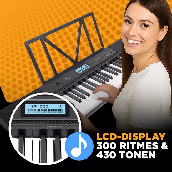 Finesse Keyboard Piano - Ständer & Zubehör - 61 Tasten - MIDI - Electric Piano - Kind