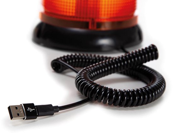 Perel Orange LED-Taschenlampe, inklusive USB-C Kabel und USB-C zu USB-A Konverter, mit Schraub-, Magnet- und Saugnapfbefestigung