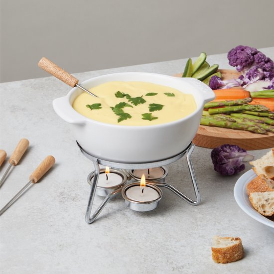 Boska Käsefondue-Set Party - mikrowellenfest - Keramik - Weiß - 750 ml