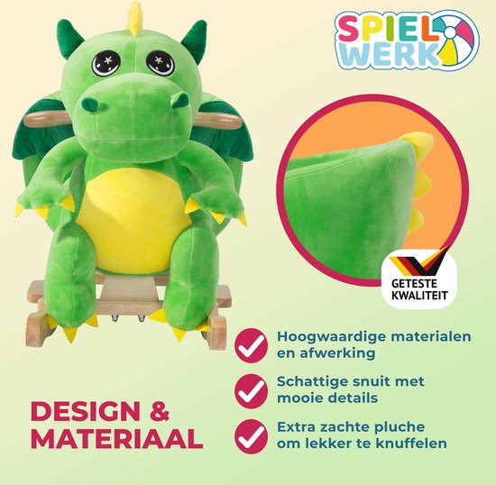 Spielwerk Schaukelstuhl Kinder Dino mit Sicherheitsgurt