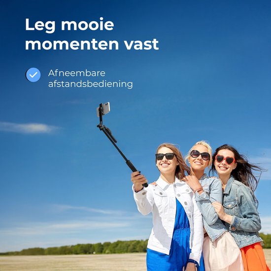 Selfie Stick - 3 in 1 - inkl. Fernbedienung - Für iPhone und Samsung - Telefonstativ - Bluetooth - Smartphone - Luft