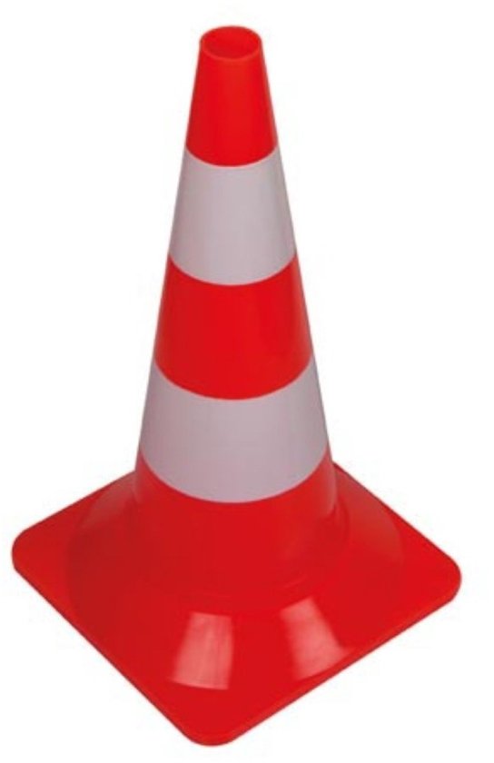 Perel Absperrkegel, zur Abgrenzung von Bereichen, rot/weiß, für den Freizeitbereich, 50 cm