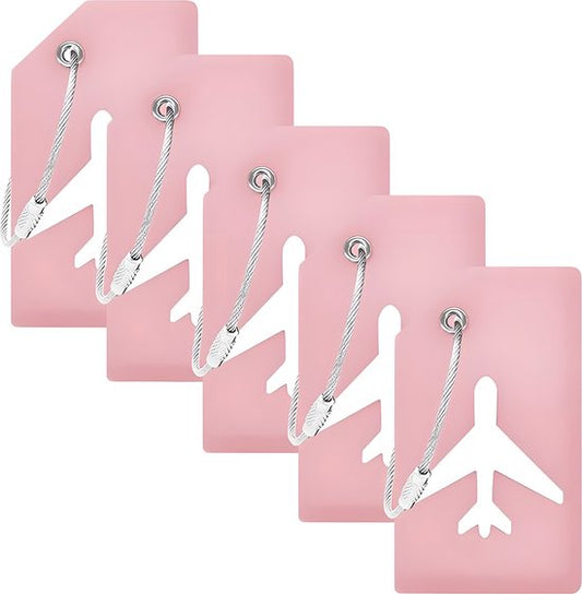 EverNeeds Gepäckanhänger - Silikon - Gepäckanhänger für Koffer - Gepäckanhänger - Rosa - 5 Stück