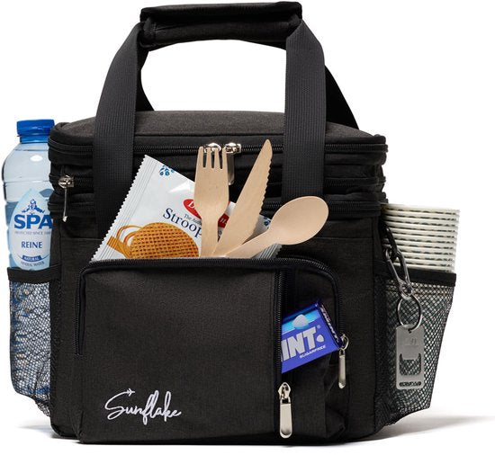 Cool Bag Lunch - Cool Bag Small - 15 Liter Lunch Bag Adult - Lunch Bag für Frauen & Männer - Schwarz - Sunflake