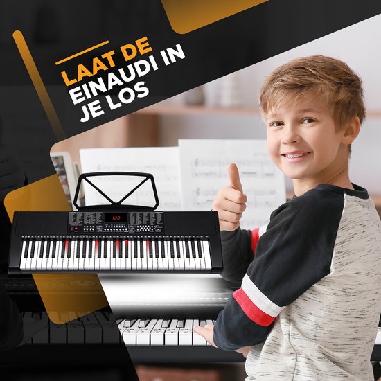 Finesse Keyboard Piano - Beleuchtung - Ständer & Zubehör - 61 Tasten - Digital Piano - Electric Piano - Kind