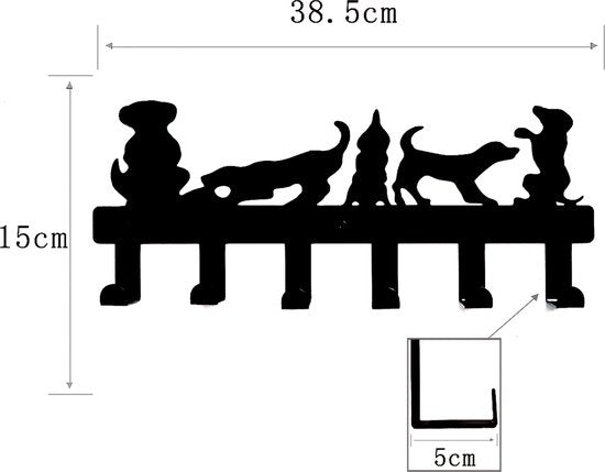 Garderobenständer Hunde Kinderzimmer - Wandgarderobe Hunde 6 Haken Babyzimmer